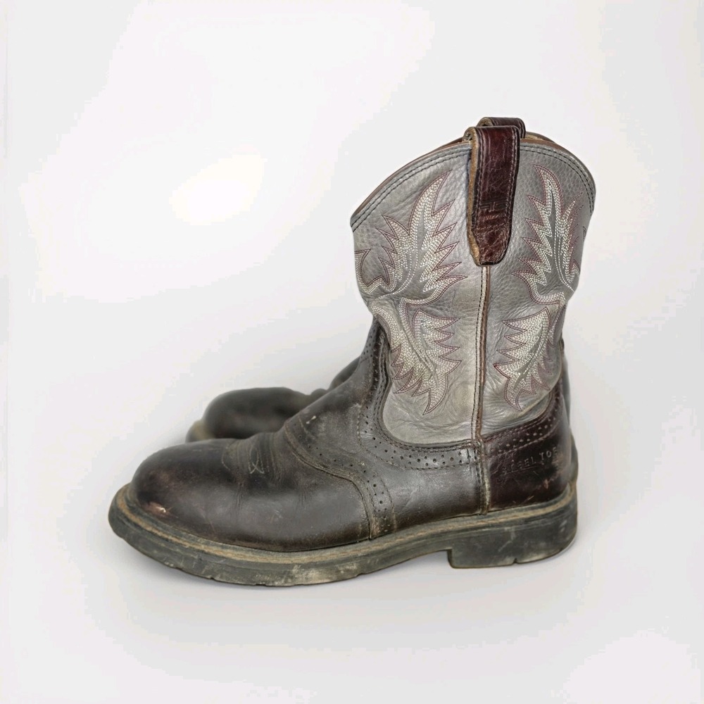 Ariat Work Steel Toe Western Cowboy Boots Men's 9.5 D pull-on Workwear